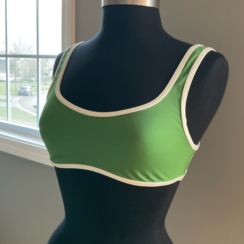 Solid & Striped Green Bikini Top